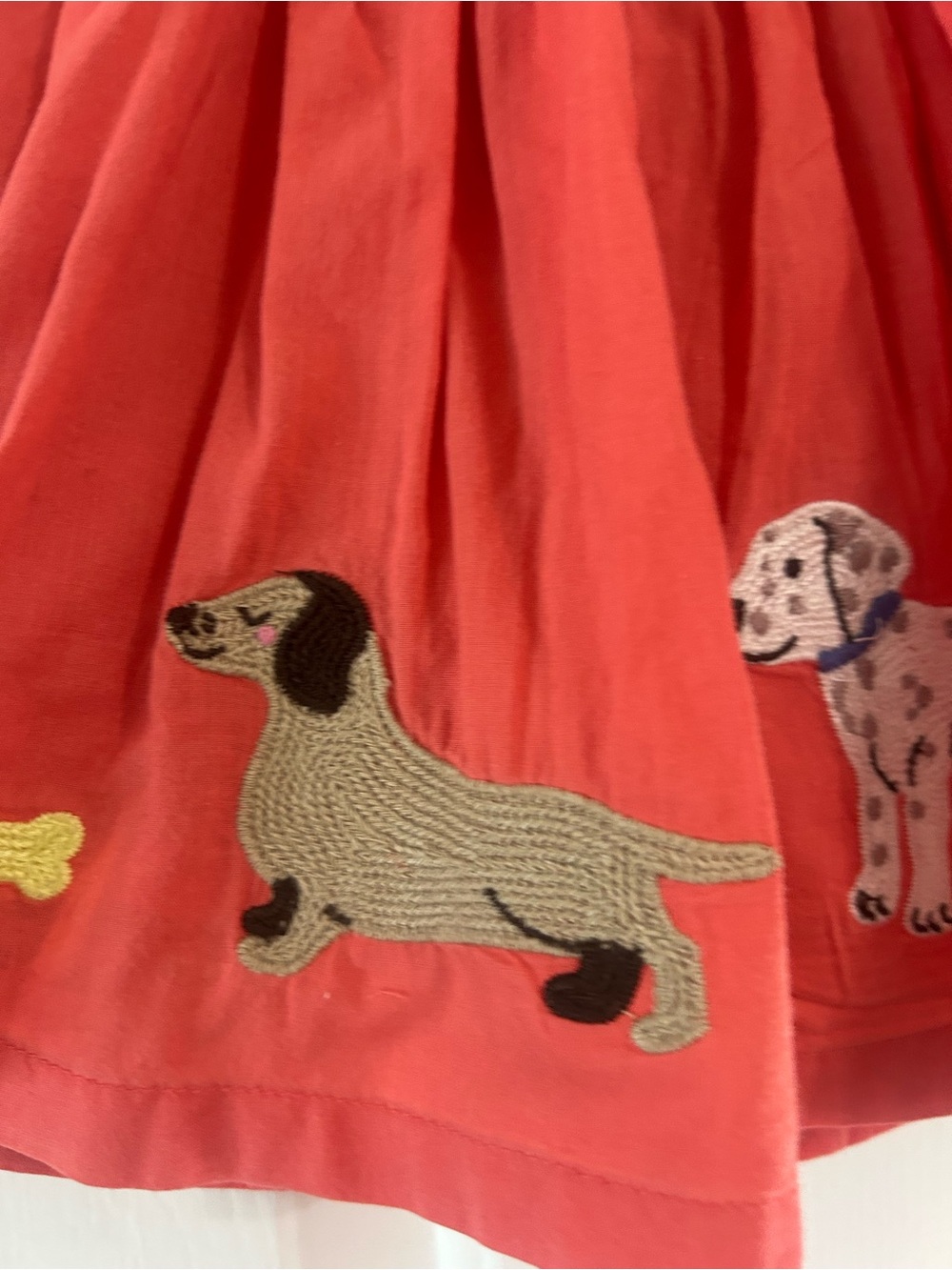 Mini Boden 3–4 Y little girls embroidered dog/puppy lined skirt with pockets - Picture 4 of 11